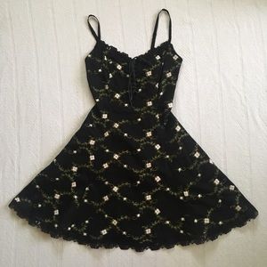 SOLD: Bestey Johnson Embroidered Black Dress